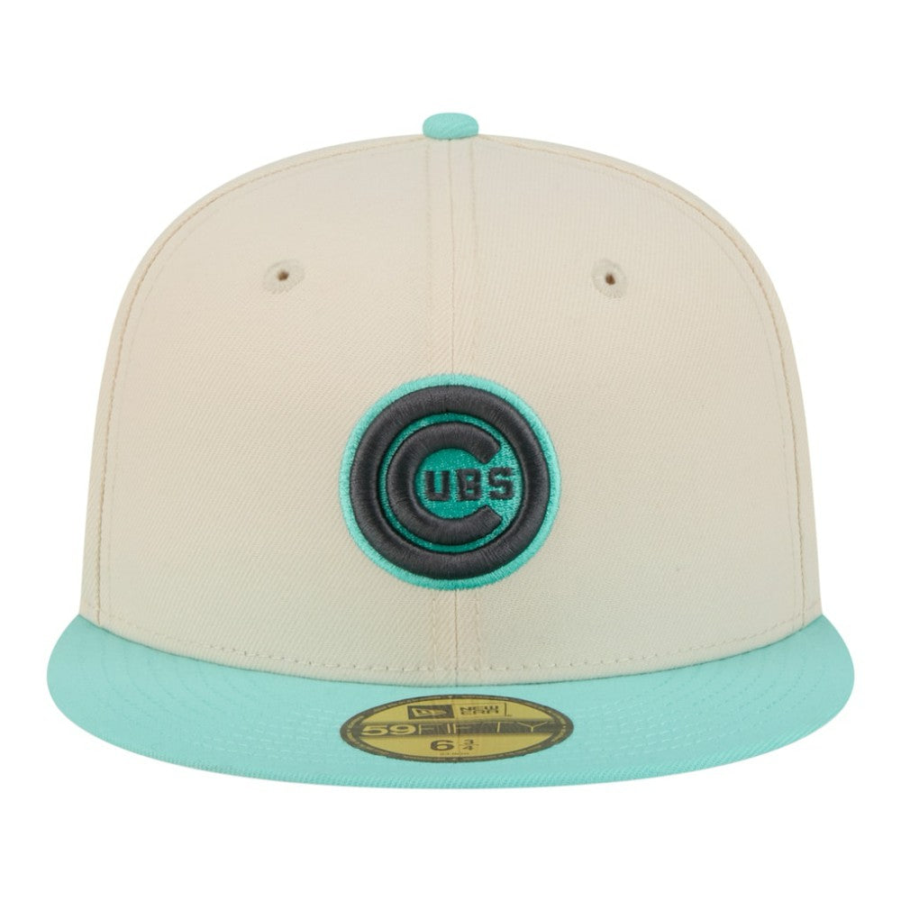 Chicago Cubs Two-Tone Color Pack 59FIFTY Fitted Hat Light Beige/Turquoise