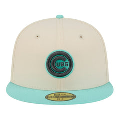 Chicago Cubs Two-Tone Color Pack 59FIFTY Fitted Hat Light Beige/Turquoise