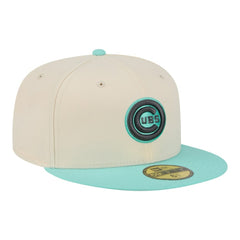 Chicago Cubs Two-Tone Color Pack 59FIFTY Fitted Hat Light Beige/Turquoise