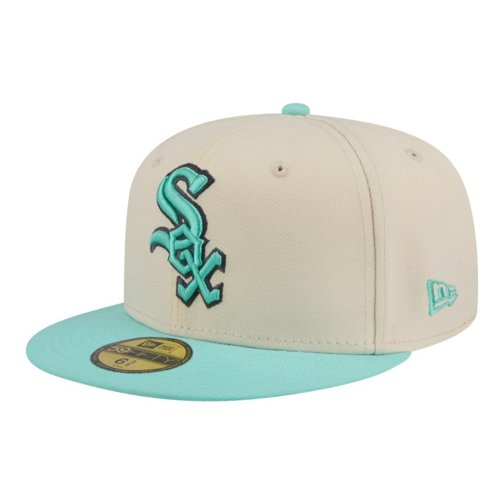 Chicago White Sox Two-Tone Color Pack 59FIFTY Fitted Hat Light Beige/Turquoise