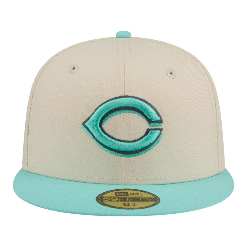 Cincinnati Reds Two-Tone Color Pack 59FIFTY Fitted Hat Light Beige/Turquoise