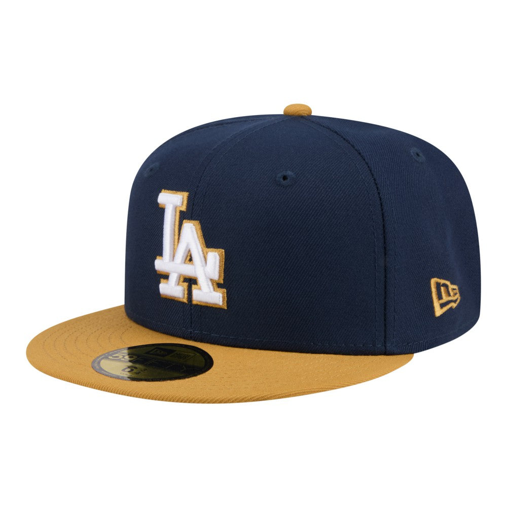 Los Angeles Dodgers Two-Tone Color Pack 59FIFTY Fitted Hat Navy/Khaki