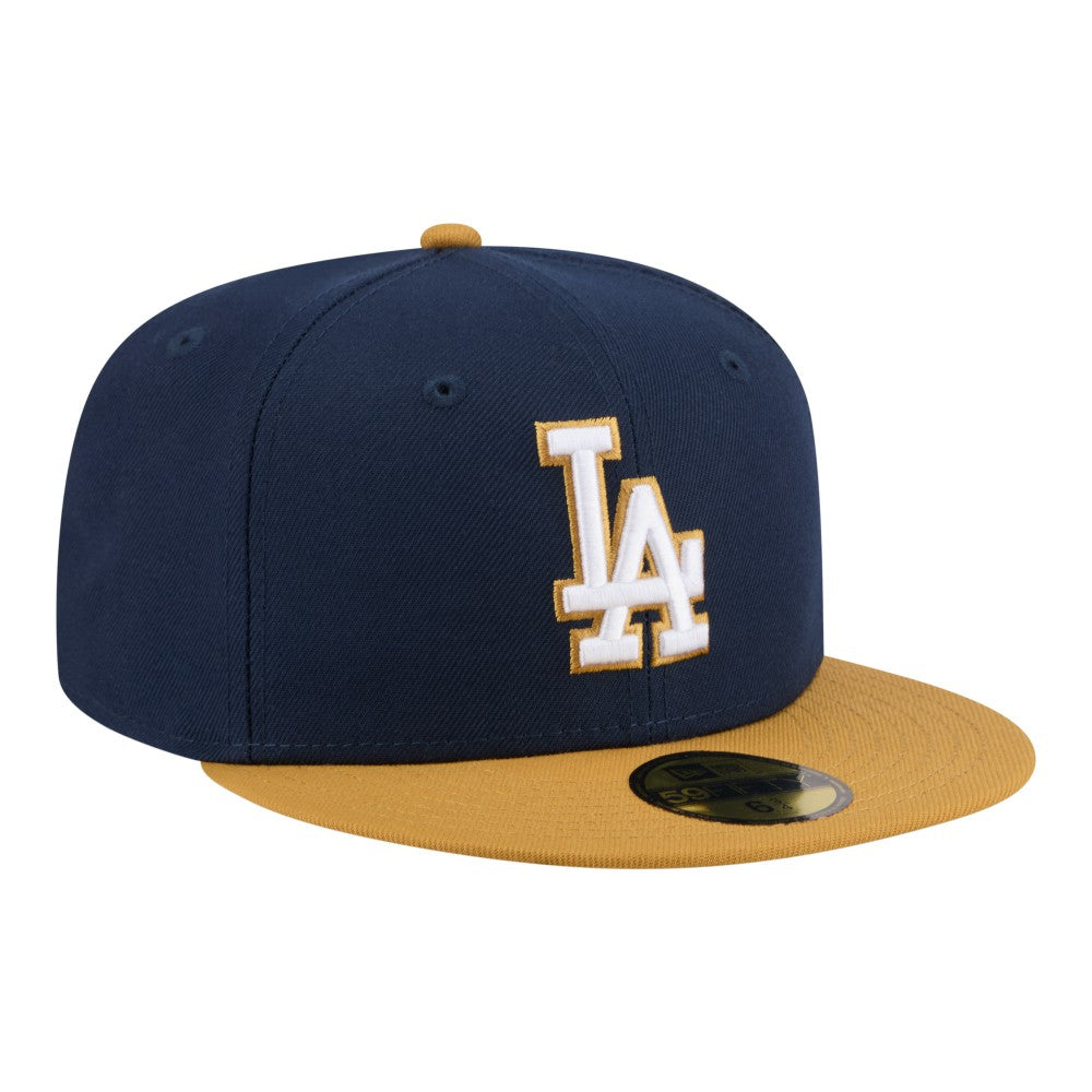 Los Angeles Dodgers Two-Tone Color Pack 59FIFTY Fitted Hat Navy/Khaki