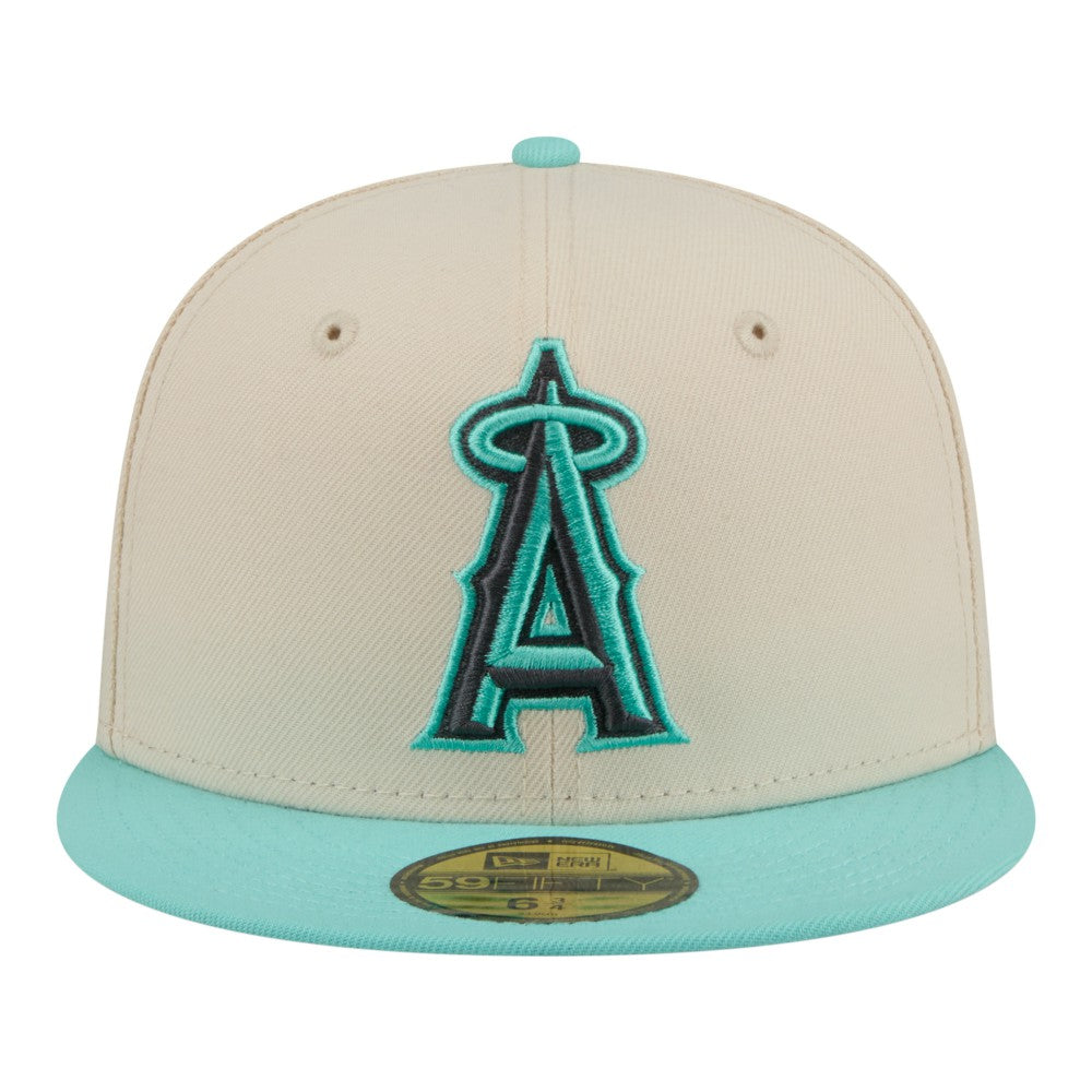 Los Angeles Angels Two-Tone Color Pack 59FIFTY Fitted Hat Light Beige/Turquoise