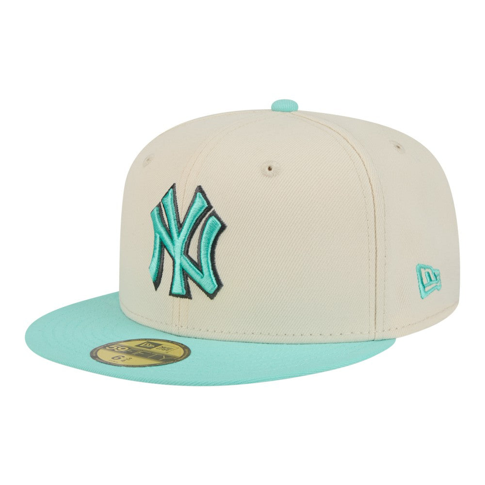 New York Yankees Two-Tone Color Pack 59FIFTY Fitted Hat Light Beige/Turquoise