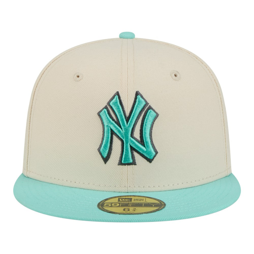 New York Yankees Two-Tone Color Pack 59FIFTY Fitted Hat Light Beige/Turquoise