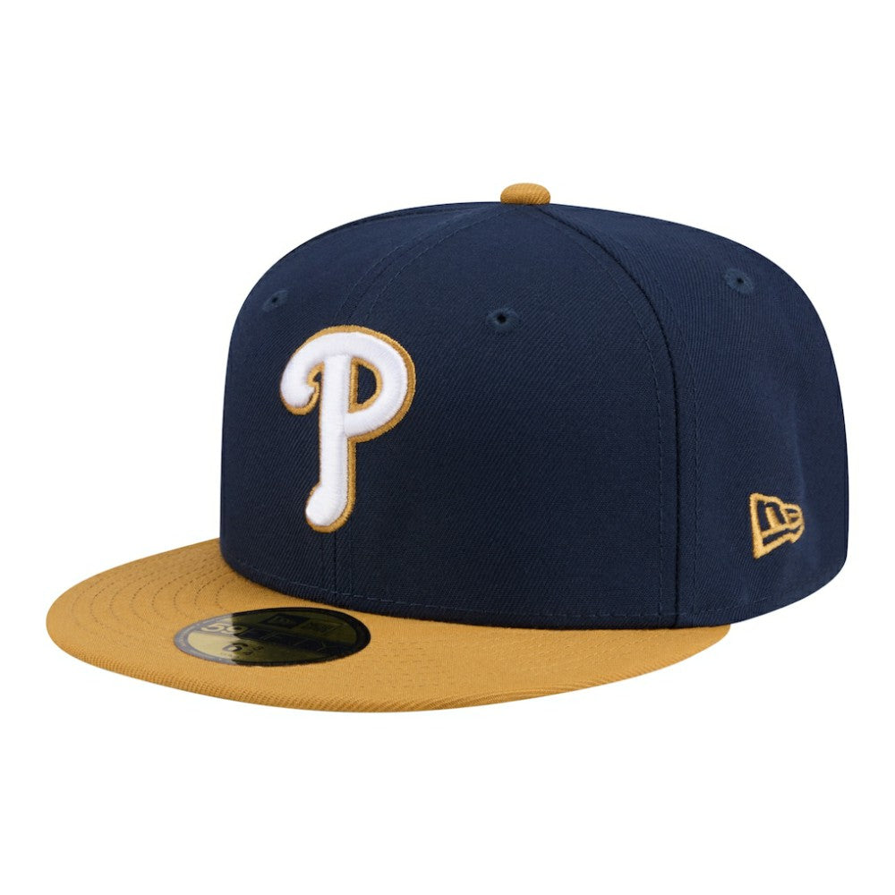 Philadelphia Phillies Two-Tone Color Pack 59FIFTY Fitted Hat Navy/Khaki