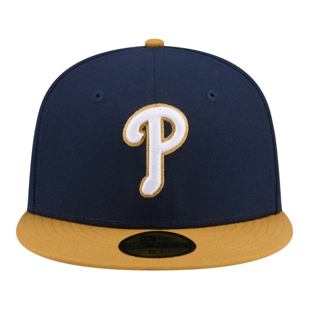 Philadelphia Phillies Two-Tone Color Pack 59FIFTY Fitted Hat Navy/Khaki