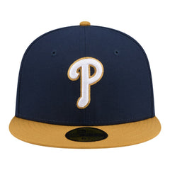 Philadelphia Phillies Two-Tone Color Pack 59FIFTY Fitted Hat Navy/Khaki