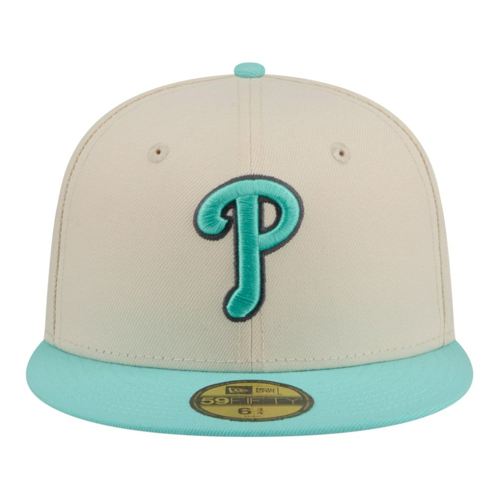 Philadelphia Phillies Two-Tone Color Pack 59FIFTY Fitted Hat Light Beige/Turquoise