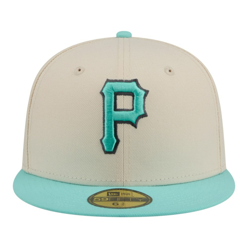 Pittsburgh Pirates Two-Tone Color Pack 59FIFTY Fitted Hat Light Beige/Turquoise