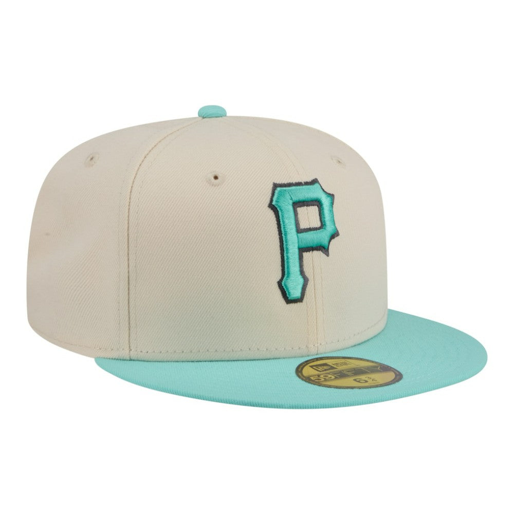 Pittsburgh Pirates Two-Tone Color Pack 59FIFTY Fitted Hat Light Beige/Turquoise