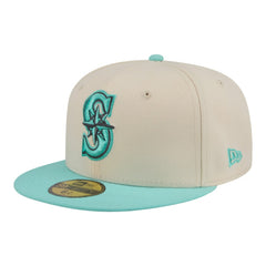 Seattle Mariners Two-Tone Color Pack 59FIFTY Fitted Hat Light Beige/Turquoise