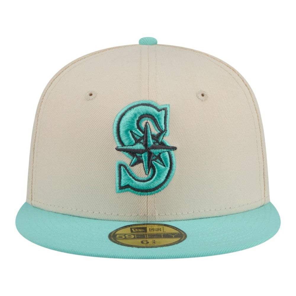 Seattle Mariners Two-Tone Color Pack 59FIFTY Fitted Hat Light Beige/Turquoise