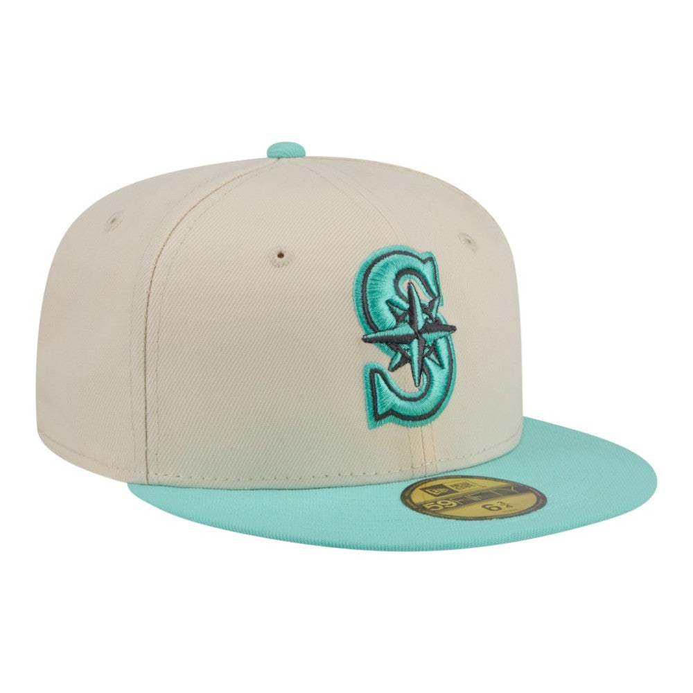Seattle Mariners Two-Tone Color Pack 59FIFTY Fitted Hat Light Beige/Turquoise