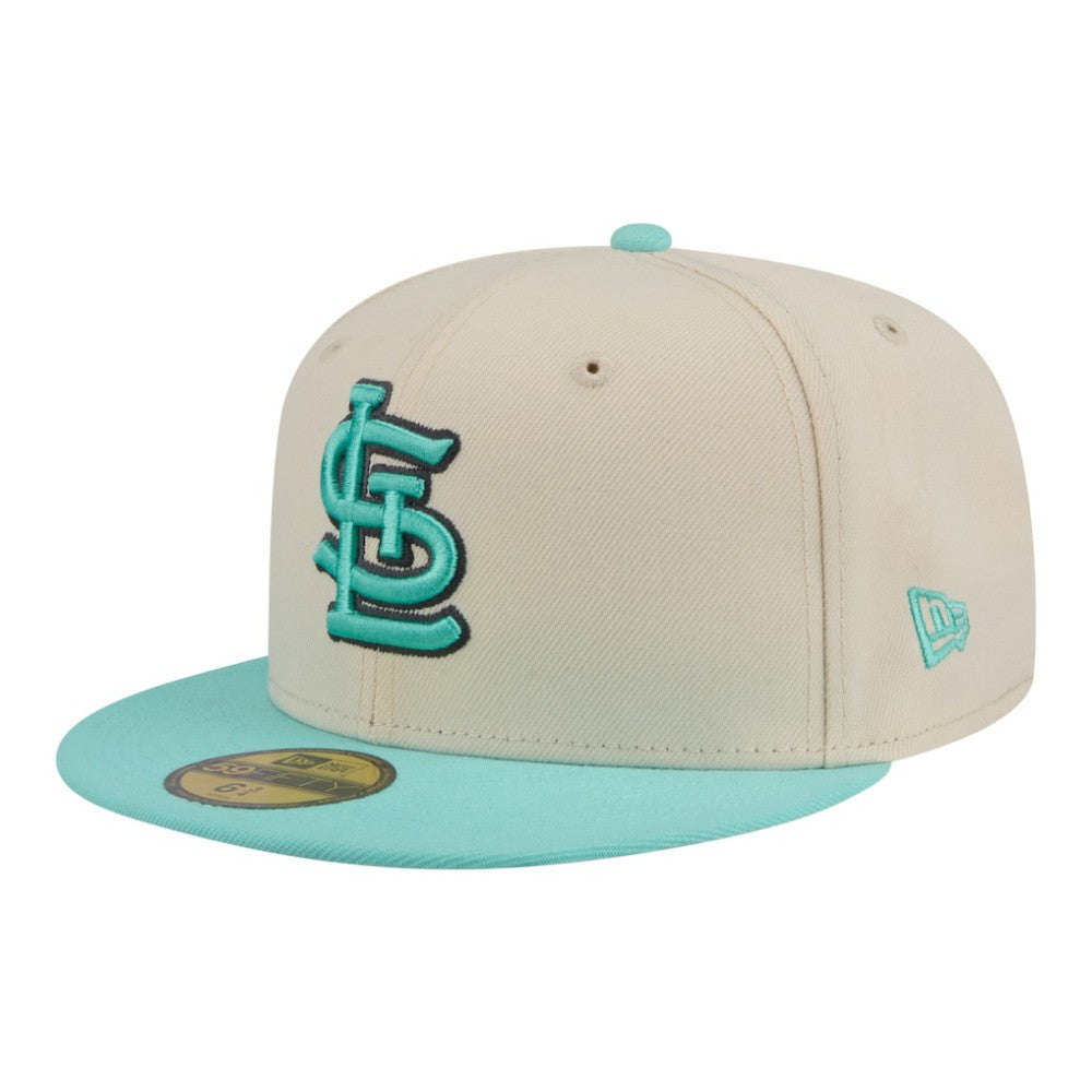 St. Louis Cardinals Two-Tone Color Pack 59FIFTY Fitted Hat Light Beige/Turquoise