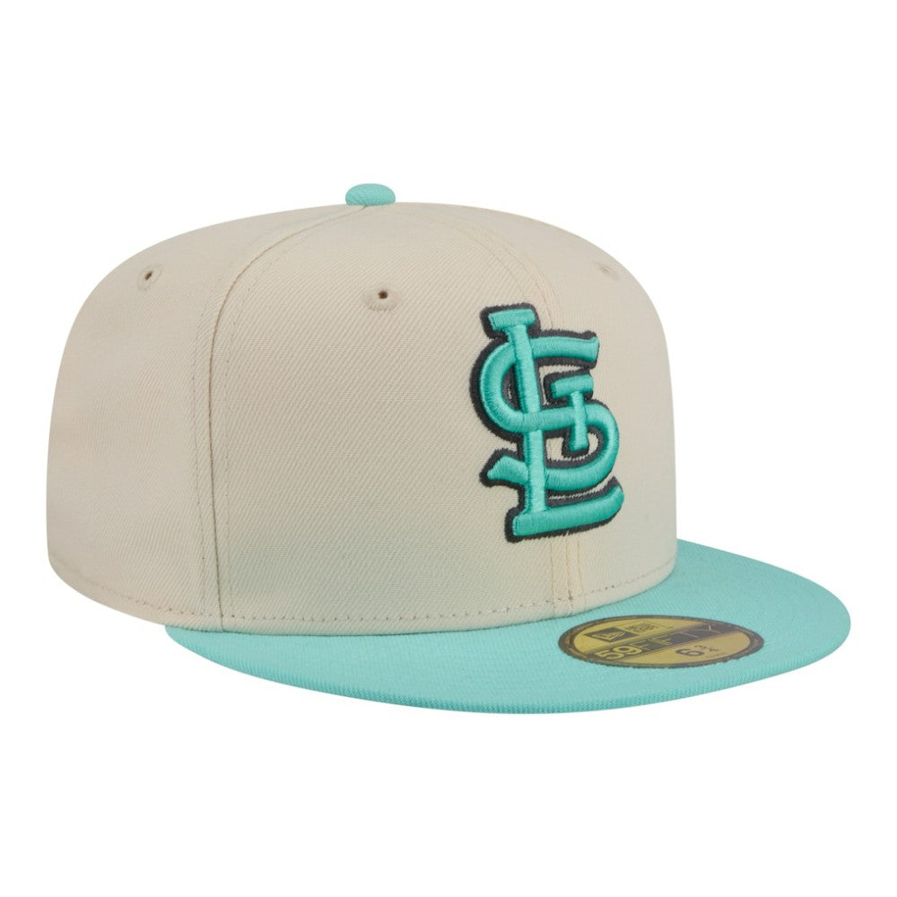 St. Louis Cardinals Two-Tone Color Pack 59FIFTY Fitted Hat Light Beige/Turquoise