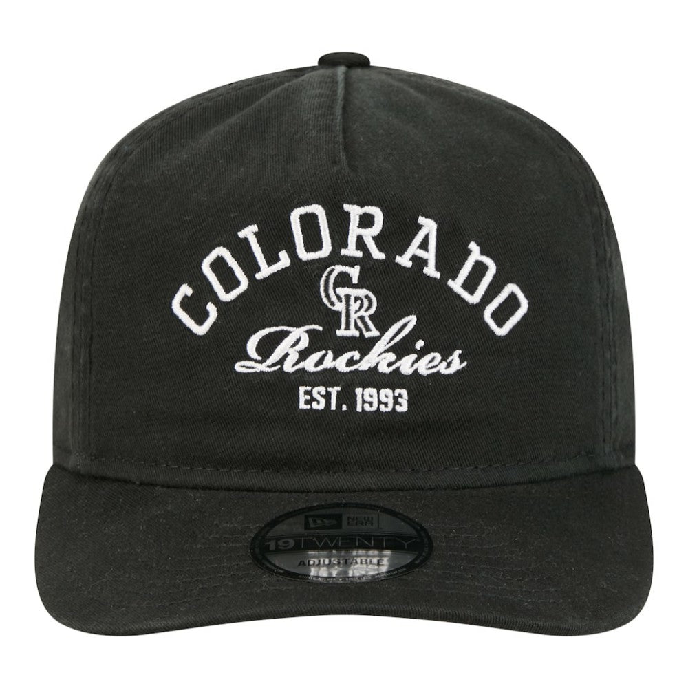 Colorado Rockies Stacked 19TWENTY Adjustable Hat Black