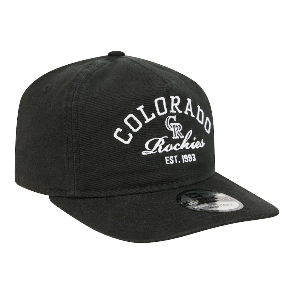 Colorado Rockies Stacked 19TWENTY Adjustable Hat Black