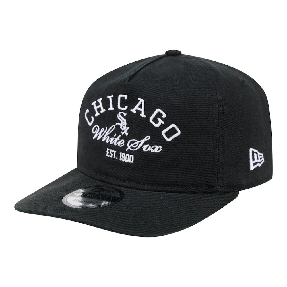 Chicago White Sox Stacked 19TWENTY Adjustable Hat Black