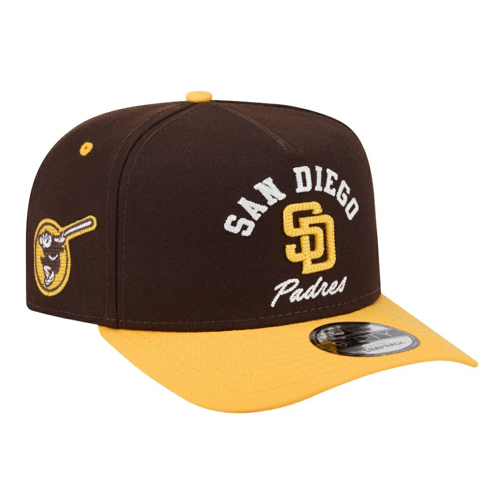 San Diego Padres Arched A-Frame 9FIFTY Adjustable Hat Brown/Gold