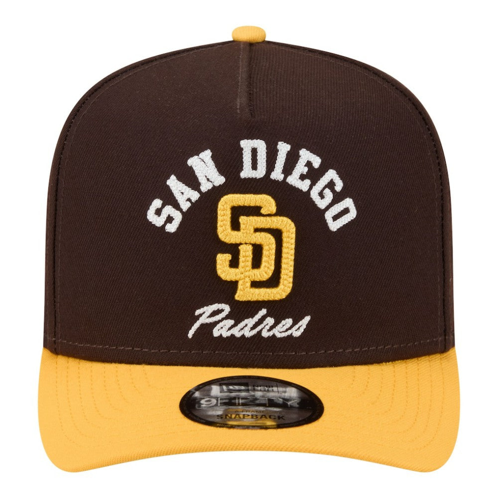 San Diego Padres Arched A-Frame 9FIFTY Adjustable Hat Brown/Gold
