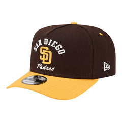 San Diego Padres Arched A-Frame 9FIFTY Adjustable Hat Brown/Gold