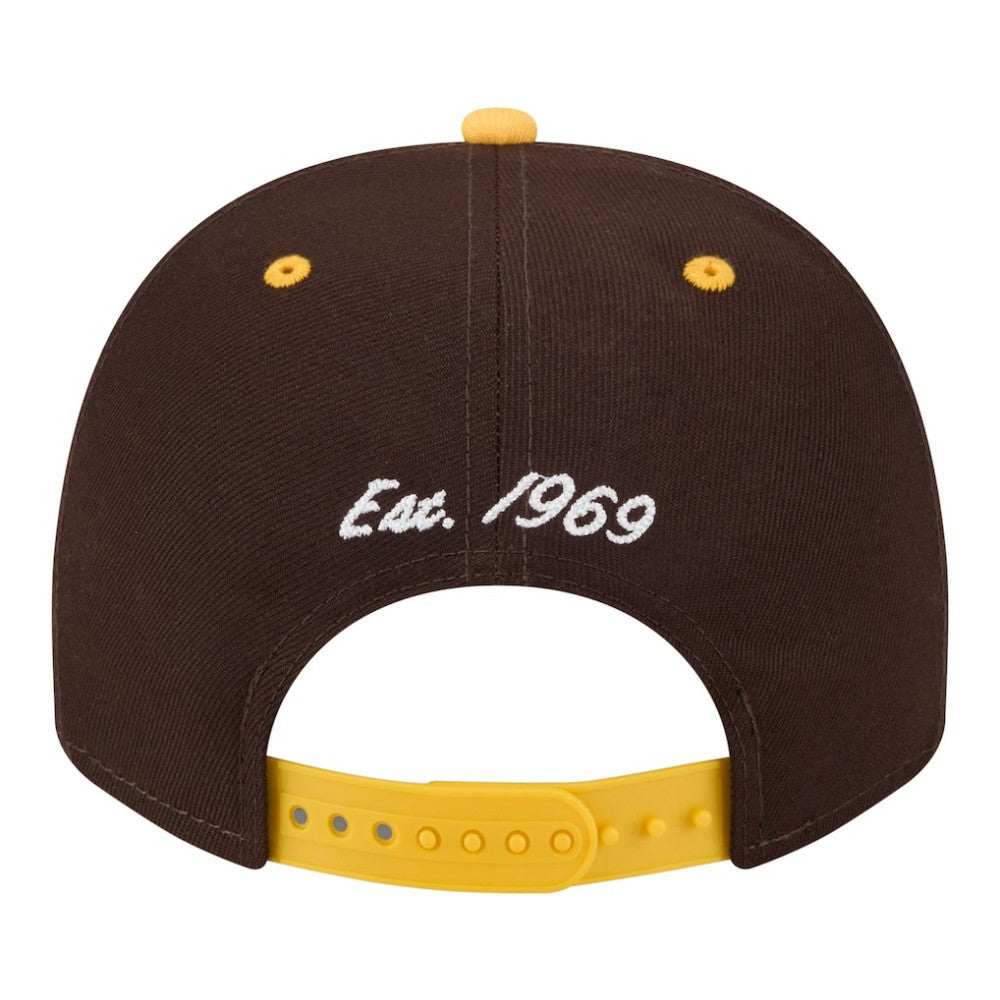 San Diego Padres Arched A-Frame 9FIFTY Adjustable Hat Brown/Gold