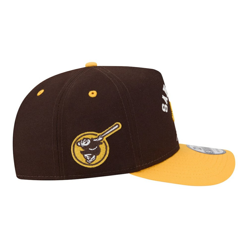 San Diego Padres Arched A-Frame 9FIFTY Adjustable Hat Brown/Gold