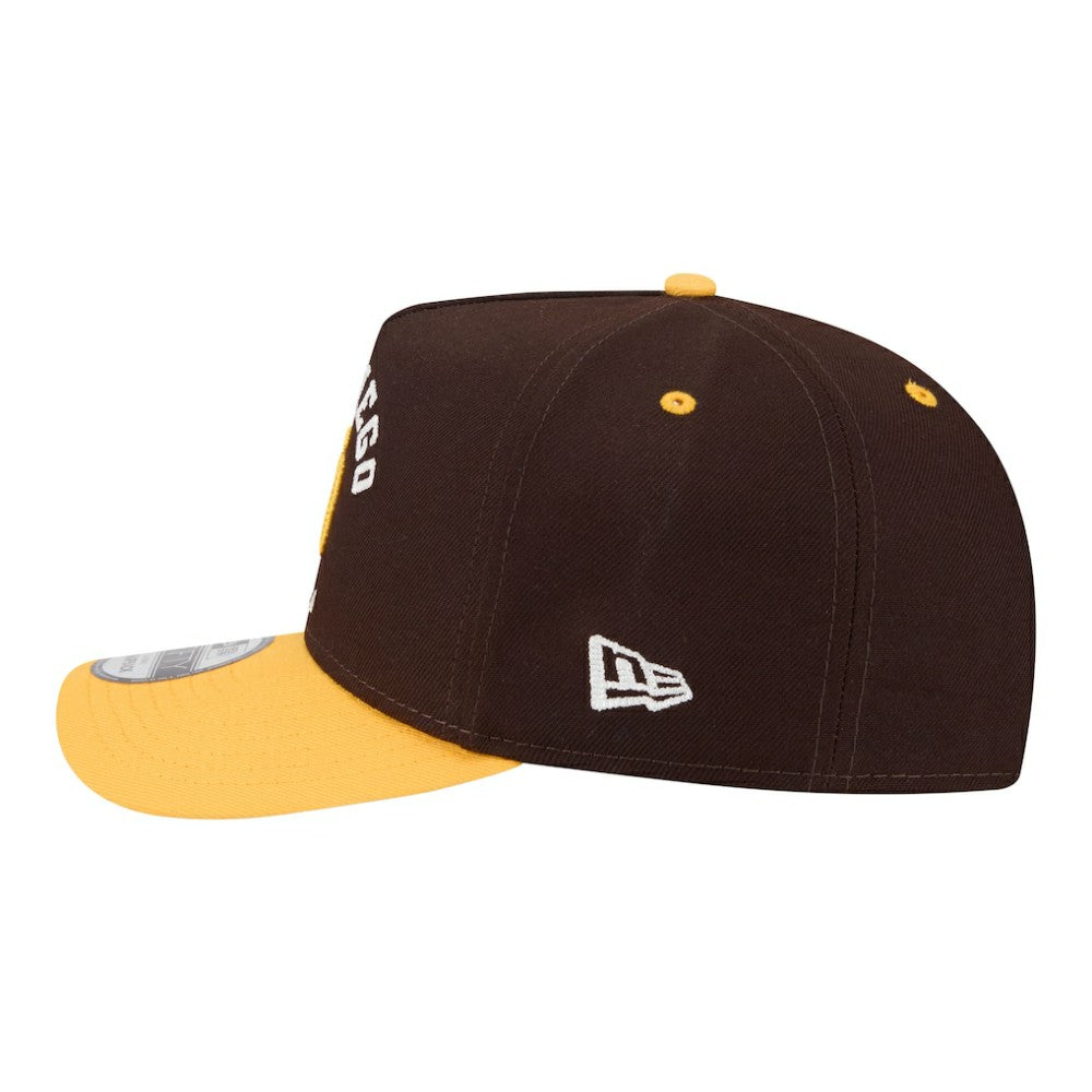 San Diego Padres Arched A-Frame 9FIFTY Adjustable Hat Brown/Gold