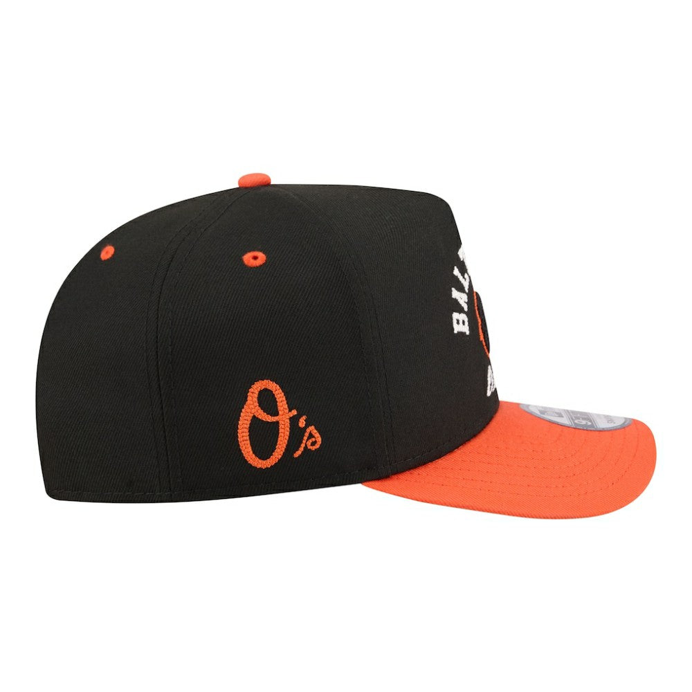 Baltimore Orioles Arched A-Frame 9FIFTY Adjustable Hat Black/Orange