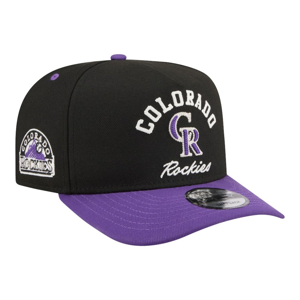 Colorado Rockies Arched A-Frame 9FIFTY Adjustable Hat Black/Purple