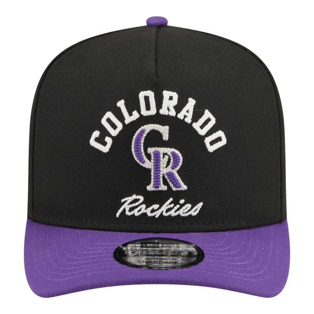 Colorado Rockies Arched A-Frame 9FIFTY Adjustable Hat Black/Purple