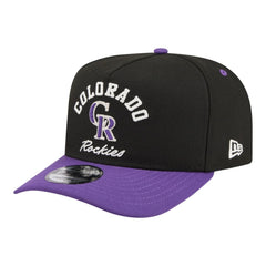Colorado Rockies Arched A-Frame 9FIFTY Adjustable Hat Black/Purple