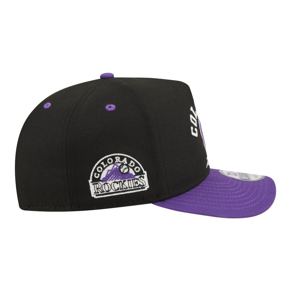 Colorado Rockies Arched A-Frame 9FIFTY Adjustable Hat Black/Purple
