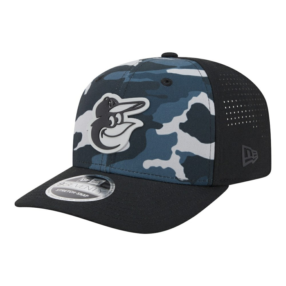 Baltimore Orioles Tonal Camo 9SEVENTY Stretch-Snap Hat Black