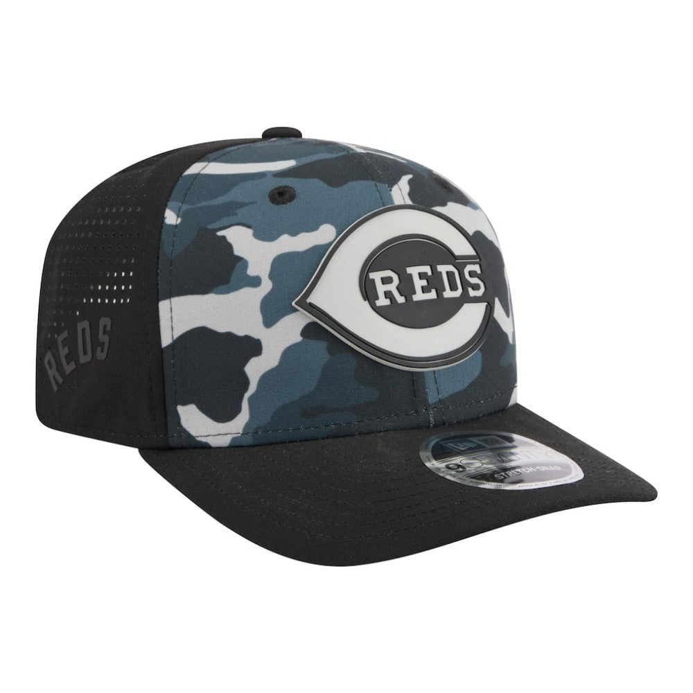 Cincinnati Reds Tonal Camo 9SEVENTY Stretch-Snap Hat Black