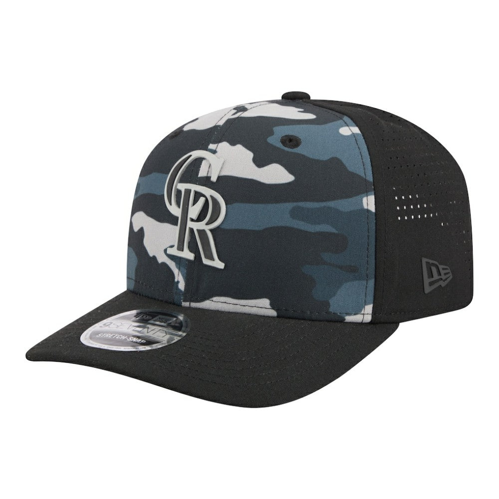 Colorado Rockies Tonal Camo 9SEVENTY Stretch-Snap Hat Black