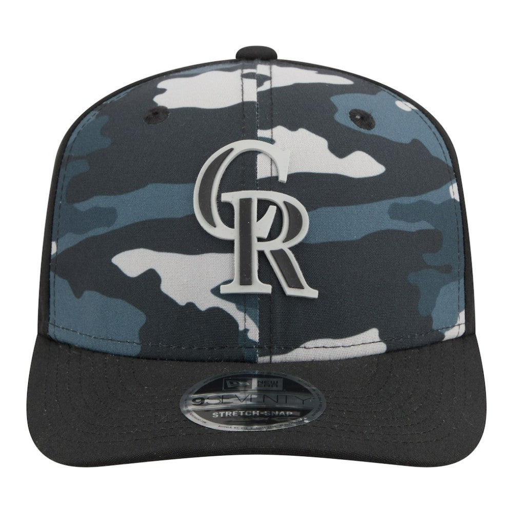 Colorado Rockies Tonal Camo 9SEVENTY Stretch-Snap Hat Black