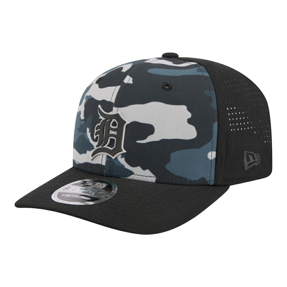 Detroit Tigers Tonal Camo 9SEVENTY Stretch-Snap Hat Black