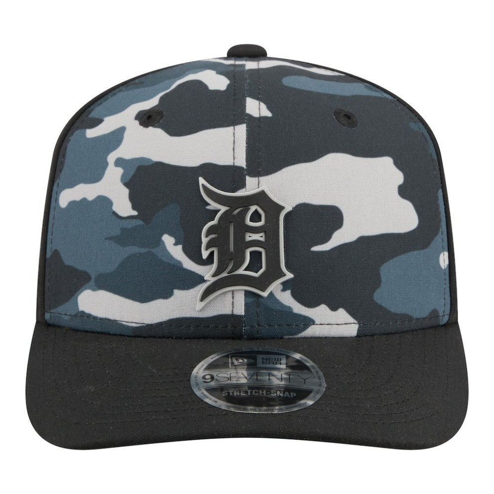 Detroit Tigers Tonal Camo 9SEVENTY Stretch-Snap Hat Black