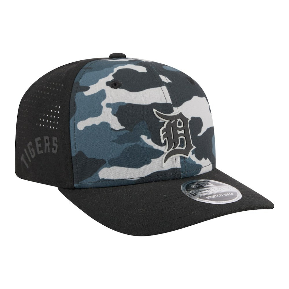 Detroit Tigers Tonal Camo 9SEVENTY Stretch-Snap Hat Black