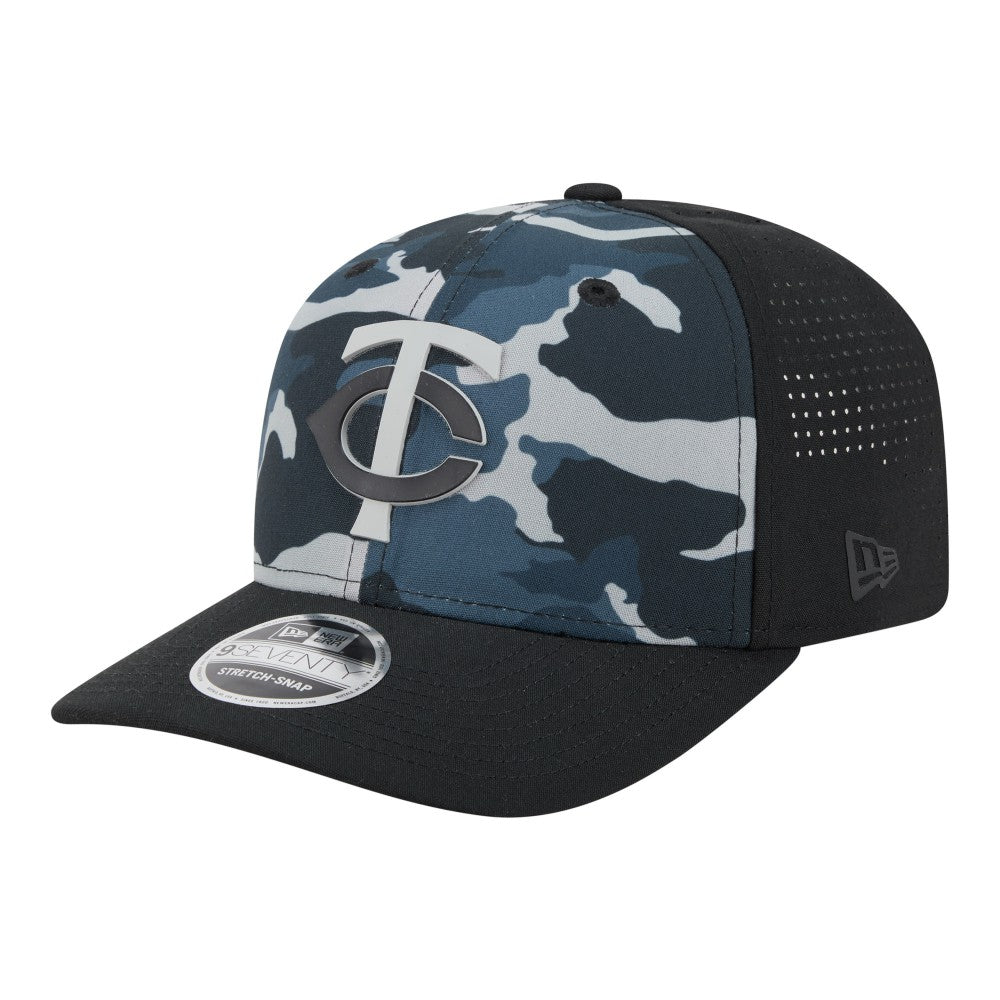 Minnesota Twins Tonal Camo 9SEVENTY Stretch-Snap Hat Black