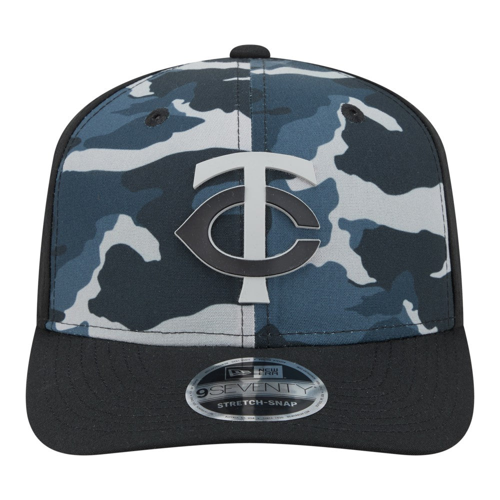 Minnesota Twins Tonal Camo 9SEVENTY Stretch-Snap Hat Black