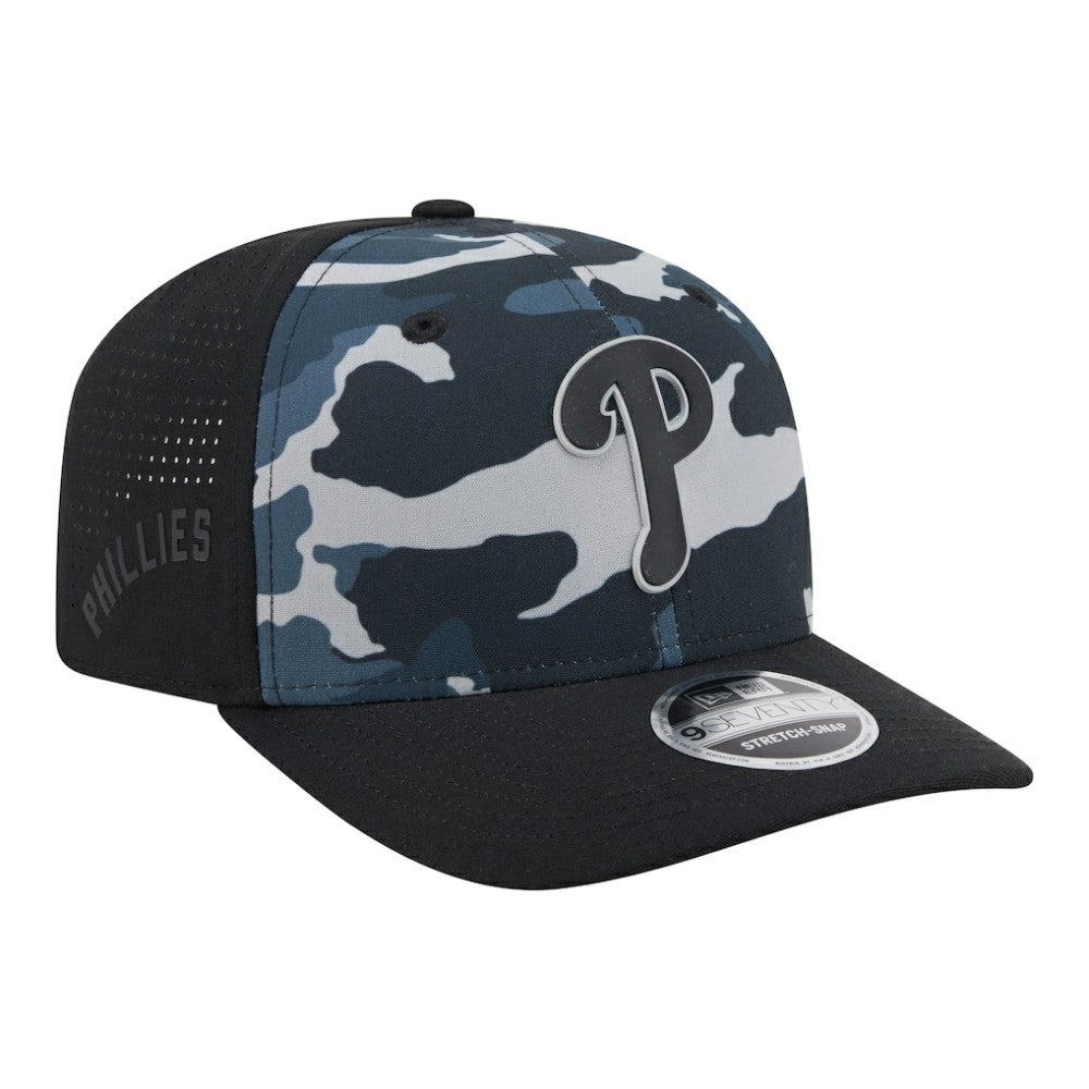 Philadelphia Phillies Tonal Camo 9SEVENTY Stretch-Snap Hat Black