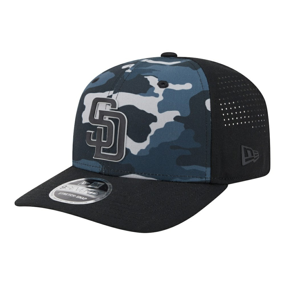 San Diego Padres Tonal Camo 9SEVENTY Stretch-Snap Hat Black