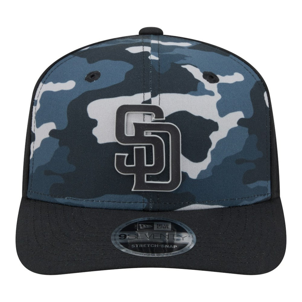 San Diego Padres Tonal Camo 9SEVENTY Stretch-Snap Hat Black