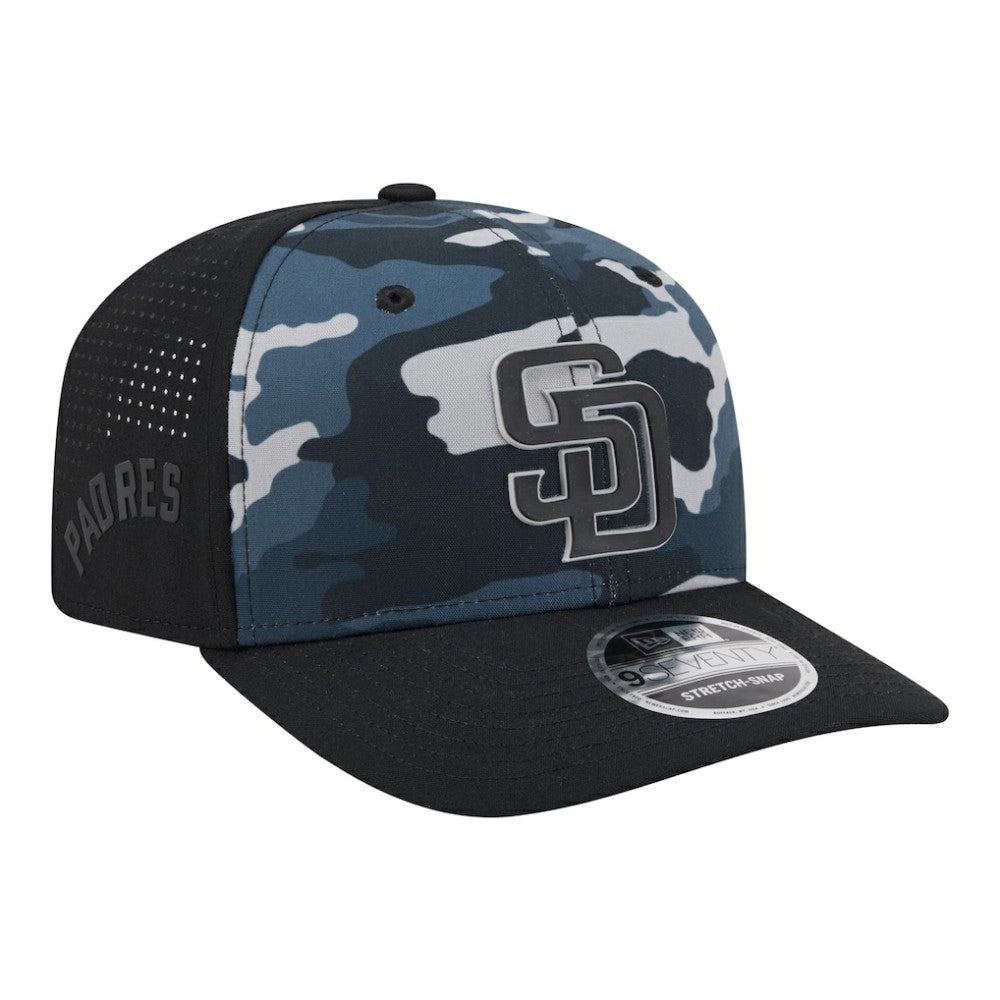 San Diego Padres Tonal Camo 9SEVENTY Stretch-Snap Hat Black