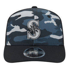 Seattle Mariners Tonal Camo 9SEVENTY Stretch-Snap Hat Black