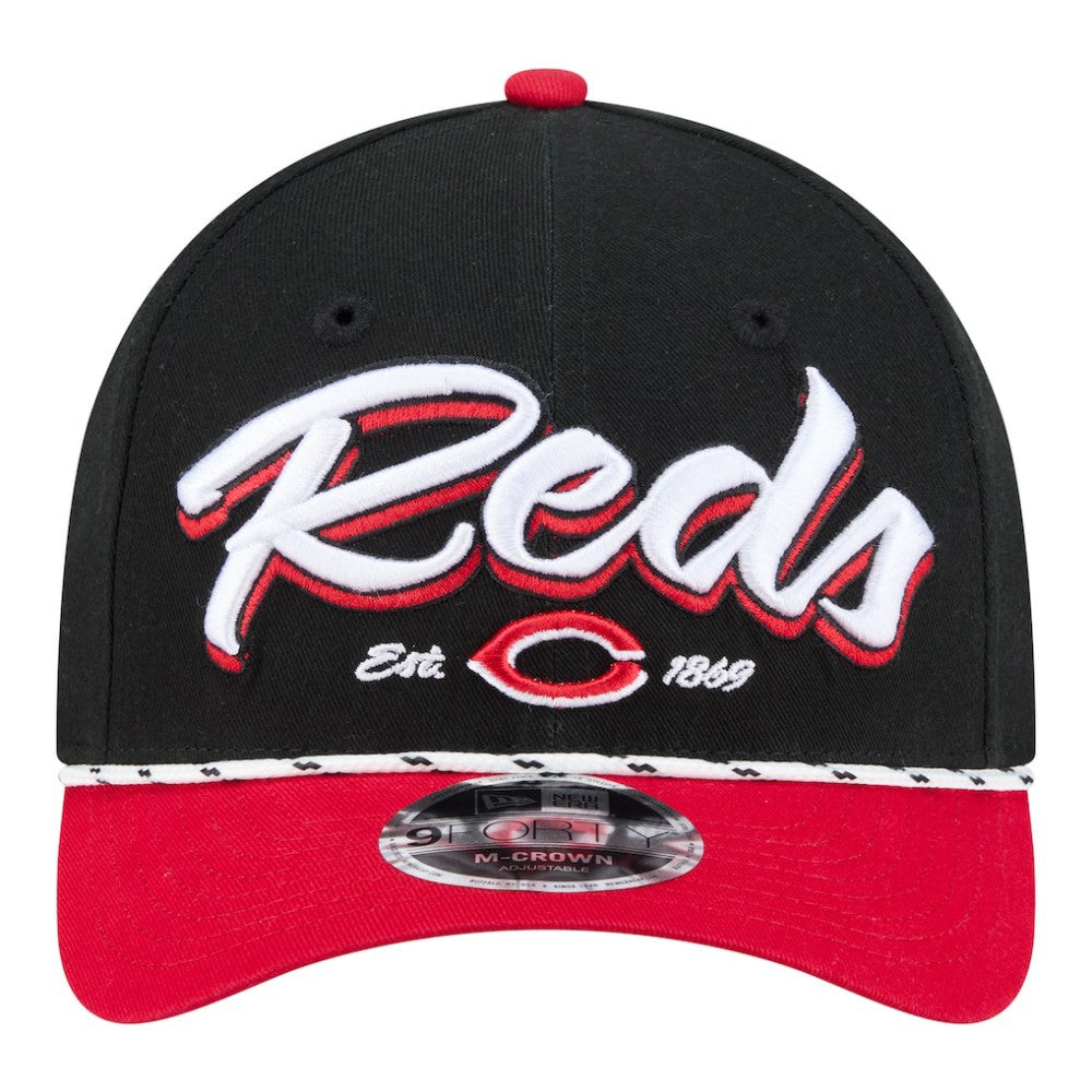 Cincinnati Reds Team Loyal 9FORTY M-Crown Adjustable Hat Black/Red
